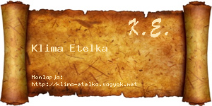 Klima Etelka névjegykártya